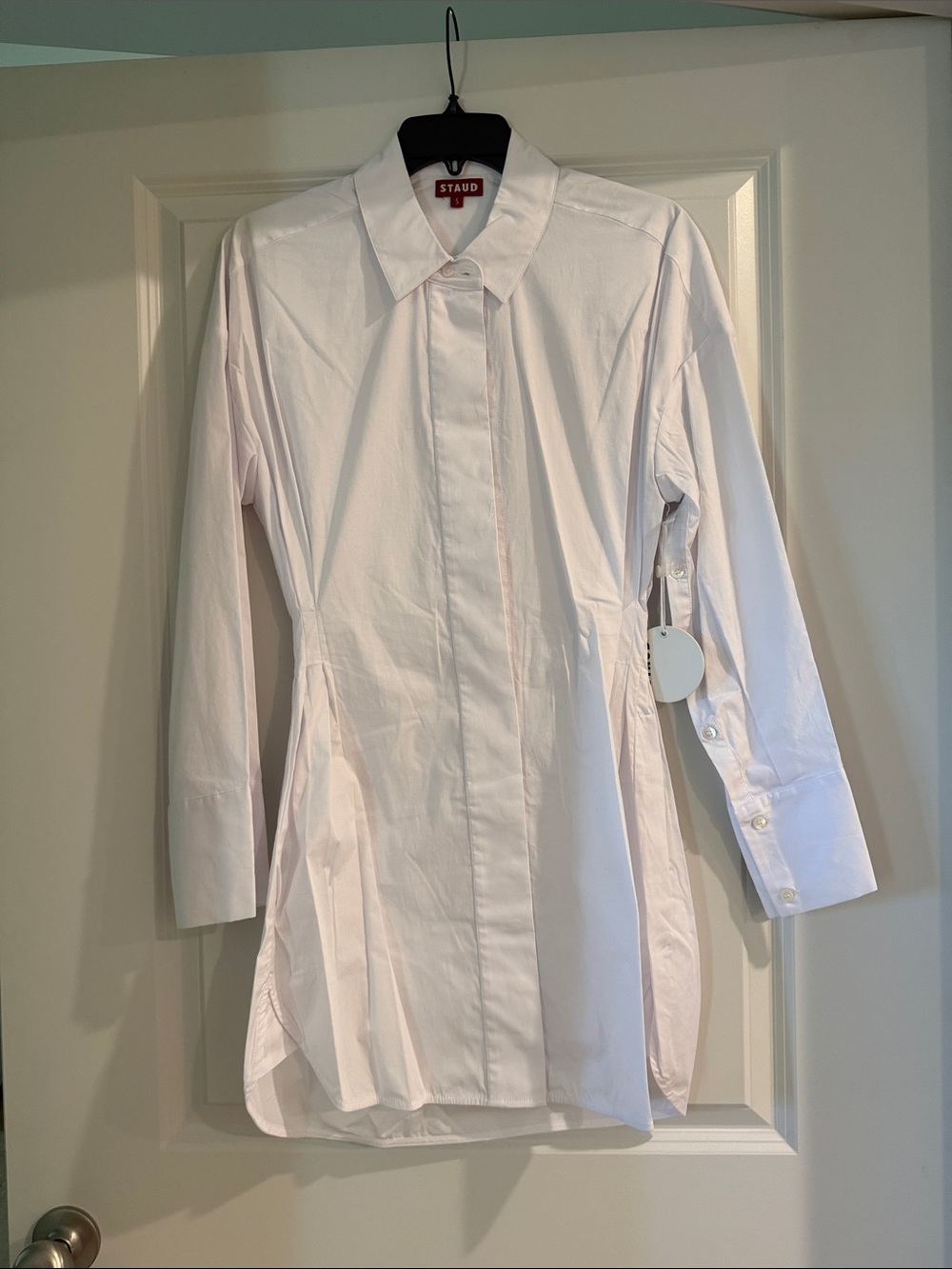 STAUD White Oversized Shirt Mini Dress - Picture 3 of 5